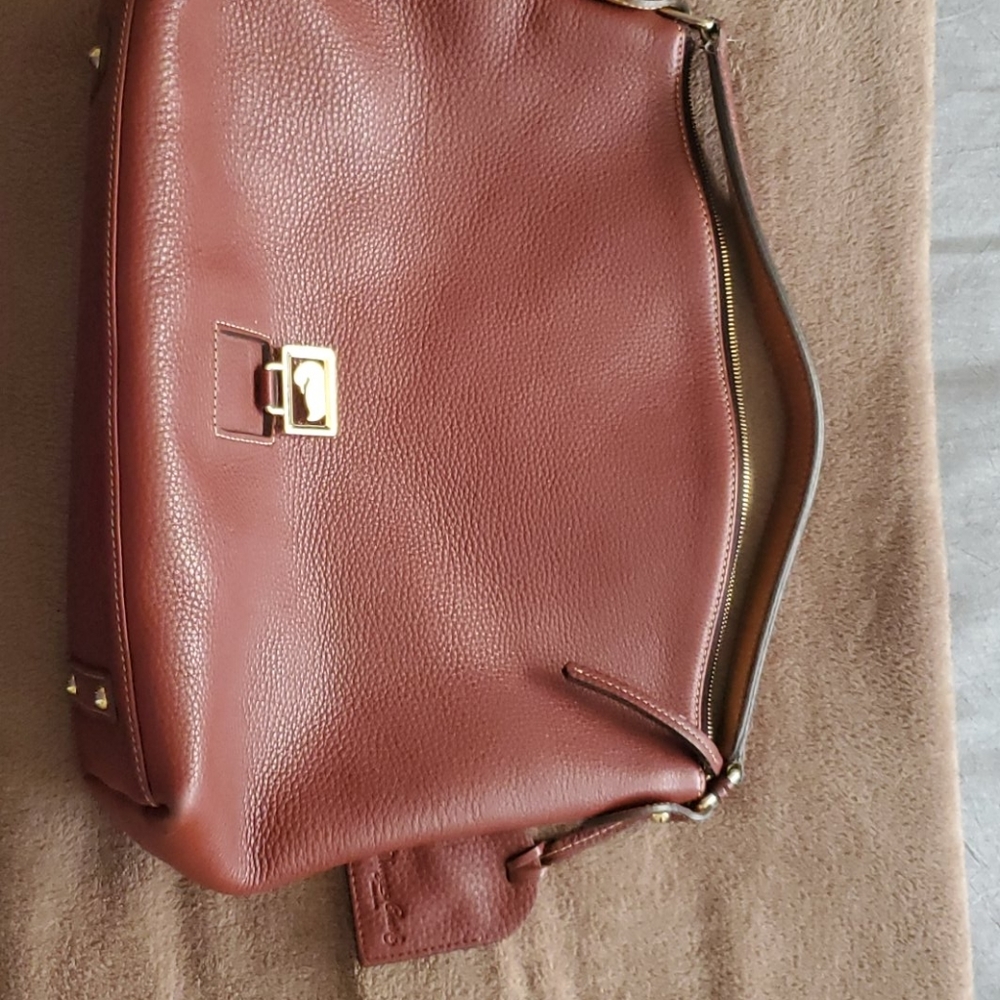 Authentic Chestnut Pebble Leather Dooney & Bourke